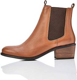 FIND Mid Heeled Leather, Damen Chelsea Boots, Braun (Brandy Brandy), 36 EU (3 UK) von find.