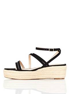 FIND Strippy Wedge ESPADRILLE, Espadrilles, Schwarz (Black), 38 EU (5 UK) von find.