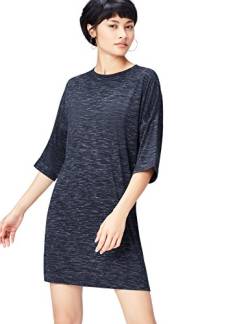 find. Damen Regular Fit Kleid Space Dye T - Shirt 70496A, Mini, Einfarbig, Gr. Medium, Blau (Navy) von find.