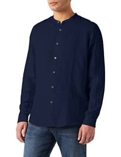 find. Herren Long Sleeve Linen Shirt Herrenhemden, Blau (Marineblau) von find.