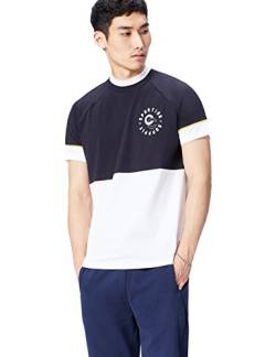 find. Herren Regular Fit T-Shirt Supply Colour Block A17005, Gr. Medium, Blau (Navy) von find.