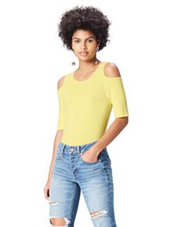 find. T-Shirt Damen gerippt, mit Off-Shoulder-Design, Gelb (Lemonade), 40 (Herstellergröße: Large) von find.