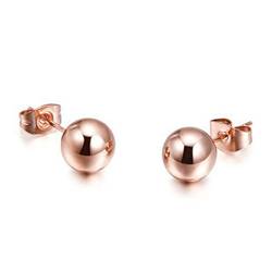 findout 14k rosé vergoldet Titan Stahl 6mm Perlen-Ohrringe (f1494) von findout rose