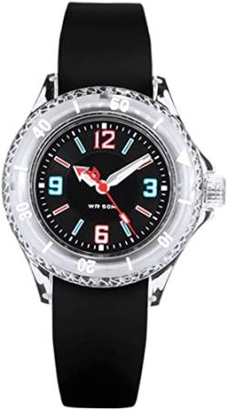 Analog Kinderuhr Mädchen Jungen Armbanduhr mit Silikonarmband 5ATM Wasserdicht Sport Uhr Damen Klein Bunt Candy Farbe von findtime