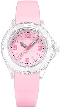 Analog Kinderuhr Mädchen Jungen Armbanduhr mit Silikonarmband 5ATM Wasserdicht Sport Uhr Damen Klein Bunt Candy Farbe von findtime