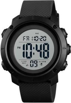 Digital Uhr Herren Sport 50M Wasserdicht Digitale Armbanduhr Herren Sportuhren mit Großen Zahlen Stoppuhr Coutdown Duale Zeitzone Militärische Digitaluhr für Jungen Senioren Wecker 12/24H Anzeige von findtime