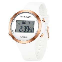 Digitale Armbanduhr Damen Uhr Damenarmbanduhr Digitaluhr Mädchen Damenuhr mit Silikonarmband 5 ATM Wasserdicht Jungen Kinderuhr Junge Uhren Kids Watch Sportuhr Stoppuhr Wecker Kalender Datum LED Licht von findtime