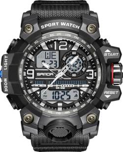 Digitale Armbanduhr Herren Analog Digital Sport Militäruhr für Herren Jungen Outdoor wasserdichte Sportuhr mit Wecker LED Licht Datum Woche 12/24H Multifunktions Tactical Watch for Men von findtime