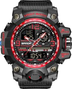 Digitale Armbanduhr Herren Analog Digital Sport Militäruhr für Herren Jungen Outdoor wasserdichte Sportuhr mit Wecker LED Licht Datum Woche 12/24H Multifunktions Tactical Watch for Men von findtime