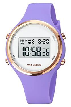 Digitaluhr Damen Armbanduhr Jelly Süßigkeiten Farbe Buntfarbig Frauen Uhren Damenuhr mit Silikonarmband Wecker Stoppuhr LED Uhr 3 ATM Wasserdicht Outdoor Sportuhr für Mädchen Kinderuhr Junge Uhren von findtime