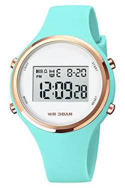 Digitaluhr Damen Armbanduhr Jelly Süßigkeiten Farbe Buntfarbig Frauen Uhren Damenuhr mit Silikonarmband Wecker Stoppuhr LED Uhr 3 ATM Wasserdicht Outdoor Sportuhr für Mädchen Kinderuhr Junge Uhren von findtime