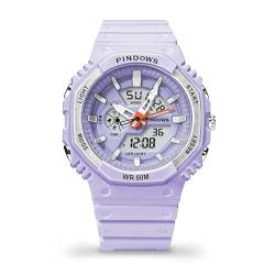 Digitaluhr Damen Damenuhr Digital Armbanduhr Damen LED-Leuchtdisplay mit Analogen Zeigern und Digitalen Zahlen von findtime