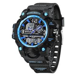 Digitaluhr Damen Sportuhren für Damen Armbanduhr Damenuhr Digital Uhr wasserdichte Outdoor Digitaluhr für Mädchen LED-Leuchtdisplay mit Analogen Zeigern und Digitalen Zahlen von findtime