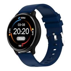 Fitness-Armbanduhr für Damen, Herren, Smartwatch, ultradünn, bunt, Herzfrequenzüberwachung, 24 Stunden, Musiksteuerung, Bluetooth, Übungsmodus, mehrere Stoppuhr, blau von findtime