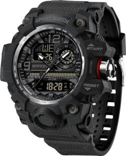 Herren Militär Uhr Digital Sportuhr Outdoor Armbanduhr Herren mit Wecker Datum Digitaluhr für Jugendliche Tactical Watch Herrenuhren 50M Wasserdicht 12/24 Stunden von findtime