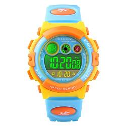 Kinderuhr Junge Digital Kinderarmbanduhren für Jungen 6 Jahre Mädchen,Kinder Uhren für Jungs,Stoppuhr Quarz Uhr Lernen Digitaluhr Sport Outdoor LED-Licht Datum 5 ATM Wasserdicht Multifunktional von findtime