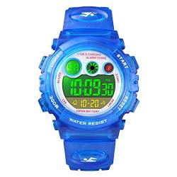 Kinderuhr Junge Digital Kinderarmbanduhren für Jungen 6 Jahre Mädchen,Kinder Uhren für Jungs,Stoppuhr Quarz Uhr Lernen Digitaluhr Sport Outdoor LED-Licht Datum 5 ATM Wasserdicht Multifunktional von findtime