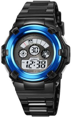 Kinderuhr Mädchen Jungen Sport Digital Uhr für Kinder Transparent 5ATM Wasserdicht Kinder Armbanduhr mit Wecker Datum Stoppuhr Sports Outdoor Uhren LED Licht von findtime