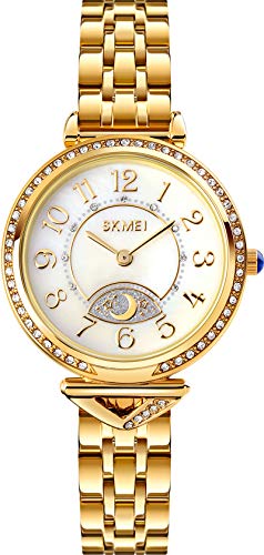 Luxus Damen Uhr Diamant Analog Zeiger Uhr Kristall Rosegold Silber Gold Armband Modern Casual Quarz Edelstahl von findtime