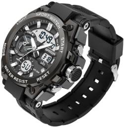 Militär Uhr Herren Armbanduhr Multifunktions Analog Digitale Sportuhr mit Stoppuhr Wecker Jungen 5ATM Wasserdicht Army Herren Uhren mit Beleuchtung Datum und Wochentag Casual Sport Watch von findtime