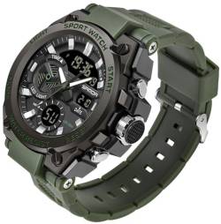 Militär Uhr Herren Digital Armbanduhr Military Watch Outdoor Tactical Watch Groß 5 ATM Wasserdicht Digitaluhr Herrenuhren Stoppuhr Sport Uhren Sportuhr Männer Jungen Chronograph Herren Schwarz Grün von findtime