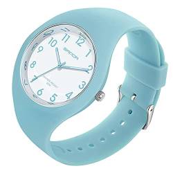 Minimalismus Silikon Band Armbanduhren Gelee Bunte Armbanduhr Analog Sportuhr Ultradünn Super Weitwinkel Display Einfache Uhren für Männer Frauen, Blau, Armbanduhren von findtime