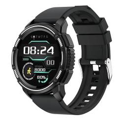 Smartwatch für Herren und Damen, 1,28 Zoll, 5 ATM, Sport-Smartwatch, 24 Sportmodi, wasserdicht IP67, mit Herzfrequenzmonitor, Fitness Tracker für iOS und Android, Schwarz , Modern von findtime