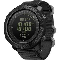 Sportuhren Herren Militär Uhr Schrittzähler Uhr Herren Digital Uhr Outdoor Tactical Watch Military Watch Digitale Armbanduhr Herren Wanderzubehör Taktische Uhr Kompass Höhenmesser Barometer, Schwarz von findtime