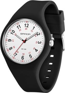 findtime Armbanduhr Damen Uhr Silikonarmband Krankenschwester Analog Quarz Uhr Mädchen Jungen Damenuhren Sportlich 30M Wasserdicht Armbanduhren für Frauen Senioren Sportuhr Casual von findtime