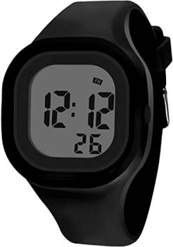 findtime Armbanduhr Digital Uhr Silikonband Eckig Sportuhr 5ATM Wasserdicht Armbanduhren mit Stoppuhr Datum Wecker Licht Teenager Uhren Damen Herren von findtime