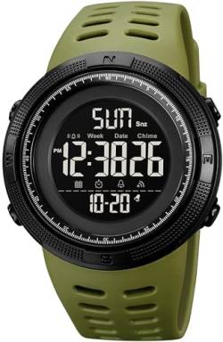 findtime Armbanduhr Herren Digital Uhr Senioren Große Zahlen 50M Wasserdicht Militär Uhr Digital Sportuhr Camouflage Herrenuhr mit Wecker Coutdown Datum 12/24H LED Armbanduhren Männer von findtime