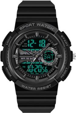 findtime Armbanduhr Herren Digital Wasserdicht Schwarz Digitale Coole Uhren für Jugendliche Jungen Teenager mit Wechselbares Silikonarmband Stoppuhr von findtime