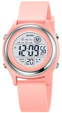 findtime Digitale Damen-Armbanduhr, wasserdicht, lässig, elegant, LED-Stoppuhr, Timer, Wecker, Countdown, rose, Armband von findtime