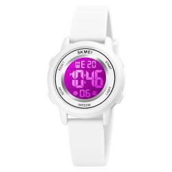 findtime Digitaluhr Damen Damenuhr Digital Armbanduhr Damen wasserdichte Uhren mit Weichem Gummiarmband und LED-Leuchtdisplay von findtime