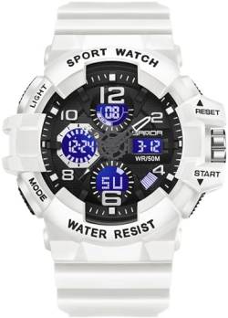 findtime Digitaluhr Herren Uhren Militär Armbanduhr Herren Sport Digital Analog Uhr Outdoor Stoppuhr 50m Wasserdicht Sportuhr mit Zwei Zeitzonen Licht Wecker Tactical Watch Männer Jungen von findtime