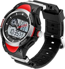 findtime Herren Armbanduhr Militär Uhr 5ATM Wasserdicht Uhren Herren Sport Uhr mit Stoppuhr Wecker Datum Analog Digitaluhr für Männer Jungen LED Stoßfest Groß von findtime