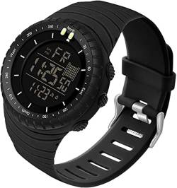 findtime Herren Digital Sport Uhren 5ATM wasserdichte Armbanduhr mit Wecker Alarm LED Stoppuhr 12/24H Tactical Militär Uhr für Männer Jungen Großes Display von findtime