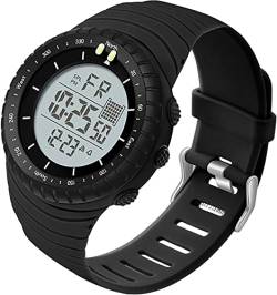 findtime Herren Digital Sport Uhren 5ATM wasserdichte Armbanduhr mit Wecker Alarm LED Stoppuhr 12/24H Tactical Militär Uhr für Männer Jungen Großes Display von findtime