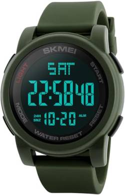 findtime Herren Sport Digital Uhren mit LED großem Zifferblatt Leicht Ablesbares Display Countdown Duale Zeitzone Digitaluhr für Jungen Männer Teenager von findtime