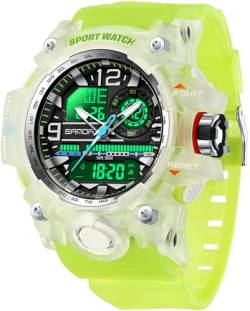 findtime Militär Große Armbanduhr Herren Uhren Analog Digitaluhr 5 ATM wasserdichte Outdoor Taktische Sportuhr mit Wecker Datum 12/24H LED Stoppuhr für Männer Jungen Fluoreszierendes Grün von findtime