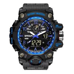 findtime Militär Uhr Herren Armbanduhr Digital Sport Blau Grün Schwarz Herrenuhr Digitaluhr Chronograph Herren 5 ATM Wasserdicht Military Watch Tactical Outdoor Stoppuhr Wecker Sportuhr Männer Jungen von findtime