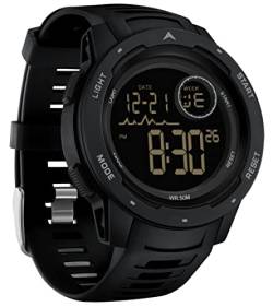 findtime Militär Uhr Herren Digitaluhr Outdoor Sportuhr Tactical Watch 5 ATM Wasserdicht Uhren Männer Jungen 12/24H Wecker Alarm LED Stoppuhr Armbanduhr Kalender Countdown Datum Military Watch von findtime