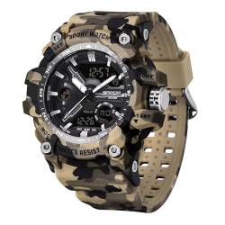 findtime Militär Uhr Herren Military Watch Tactical Outdoor Sport Armbanduhr Digital 5 ATM Wasserdicht Jungen Männer Herrenuhr Schwarz Grün Digitaluhr Chronograph Herren Sportuhr Stoppuhr Wecker von findtime