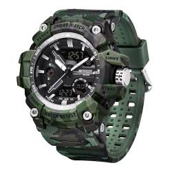 findtime Militär Uhr Herren Military Watch Tactical Outdoor Sport Armbanduhr Digital 5 ATM Wasserdicht Jungen Männer Herrenuhr Schwarz Grün Digitaluhr Chronograph Herren Sportuhr Stoppuhr Wecker von findtime