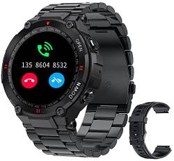 findtime Smartwatch Herren Militär Uhr mit Telefonieren Fitness Uhr Herren Outdoor Tactical Watch Herzfrequenzmesser Schrittzähler Pulsuhr Sportuhr für Männer IOS Android von findtime