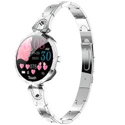 findtime Smartwatch für Damen aus Stahl, wasserdicht, mit Herzfrequenzmonitor und Fitness-Tracker, für Android und iOS IP68, wasserdicht, silber, Modern von findtime