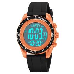 findtime Uhren Herren Armbanduhr Herrenuhr Digital Uhr Sportuhren für Herren Watches for Men Outdoor Digitaluhr mit Weichem Gummiarmband und LED-Leuchtdisplay von findtime