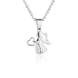 fish Kinderkette Mädchen Jungen Kette Sterling-Silber 925 Schutzengel-Anhänger Glücksbringer längen-verstellbar Schmucketui Geburtstag Geschenk von fish