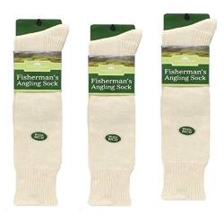 Fisherman's Angling Socks Anglersocken aus Baumwolle, Stiefel-/Country-Socken, 3 Paar, Größe 39,5–44,5 von fishermans angling sock