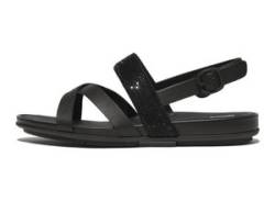 Sandale FITFLOP "GRACIE CRYSTAL LEATHER STRAPPY BACK-STRAP SANDALS" Gr. 38, schwarz Damen Schuhe Sandalen von fitflop
